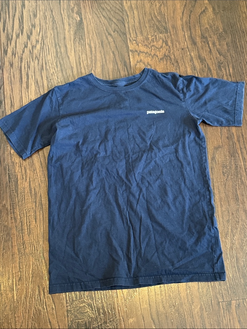 Patagonia Navy Blue Kids Short Sleeve Logo Tee